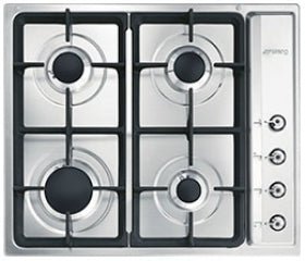 Smeg 60cm Steel 4 Burner Gas Hob PS60GHC - Metro Homecentre Menlyn