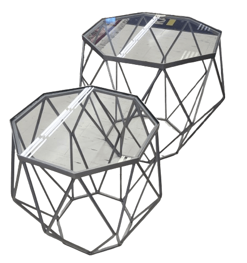 2 Hexagon SilverSet Coffee Tables ST01 - Metro Homecentre Menlyn