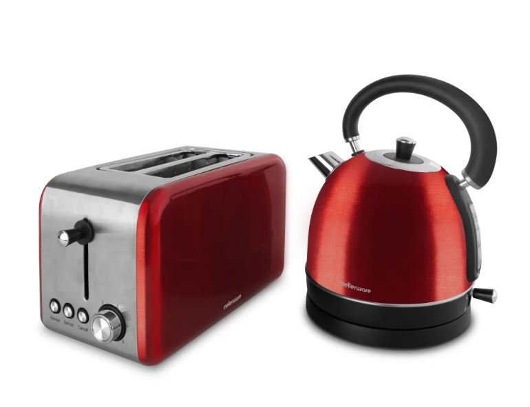 Mellerware Red Kettle & Toaster Set - 46042RD - Metro Homecentre Menlyn