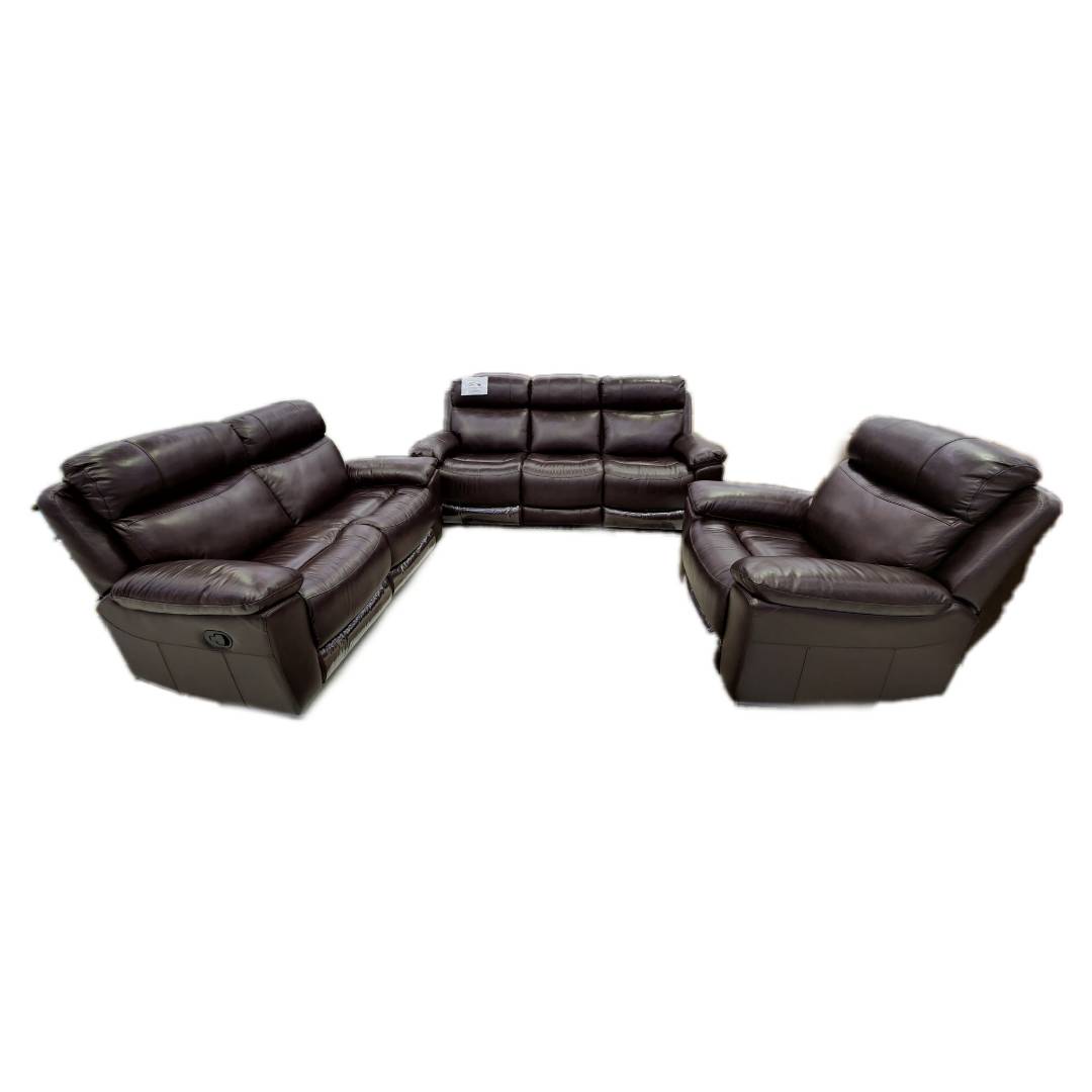 5 Action Leather Upper Lounge Suite - Brown - Metro Homecentre Menlyn