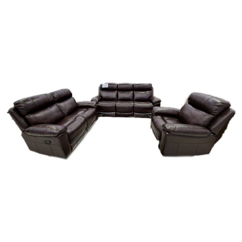 5 Action Leather Upper Lounge Suite - Brown - Metro Homecentre Menlyn
