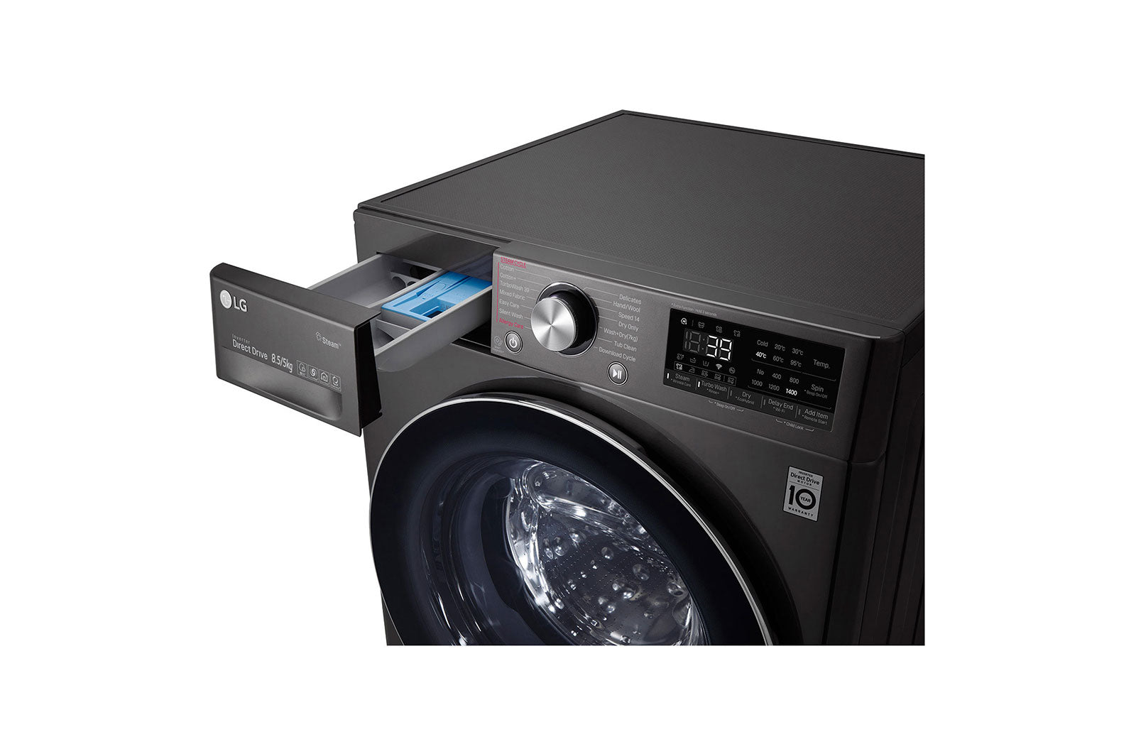 LG 8.5/5kg Black Steel Washer Dryer F2V9GCP2E - Metro Homecentre Menlyn