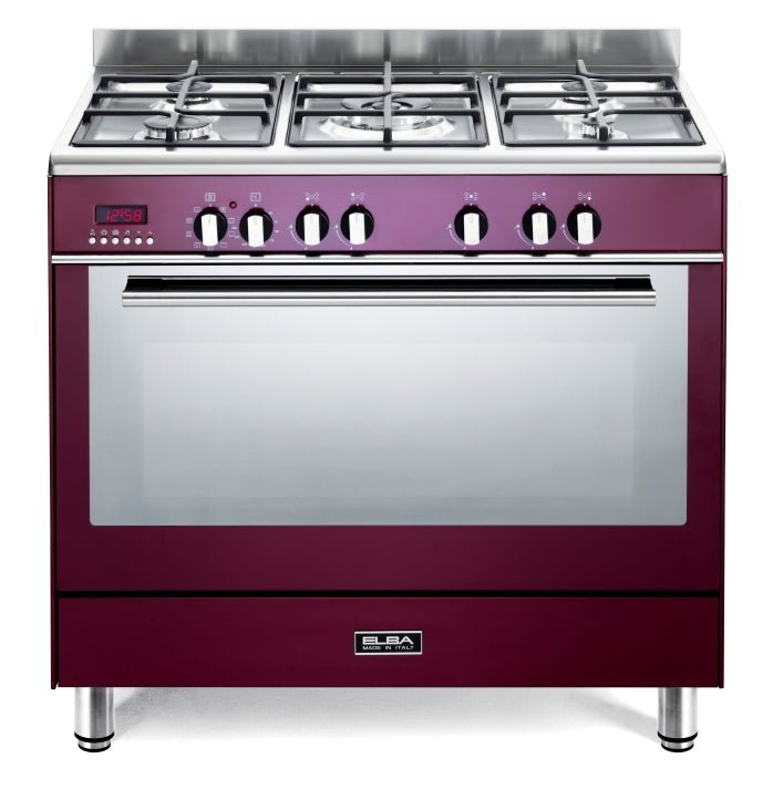 Elba 90cm Burgundy Fusion Gas Electric Cooker 9FX827R - Metro Homecentre Menlyn