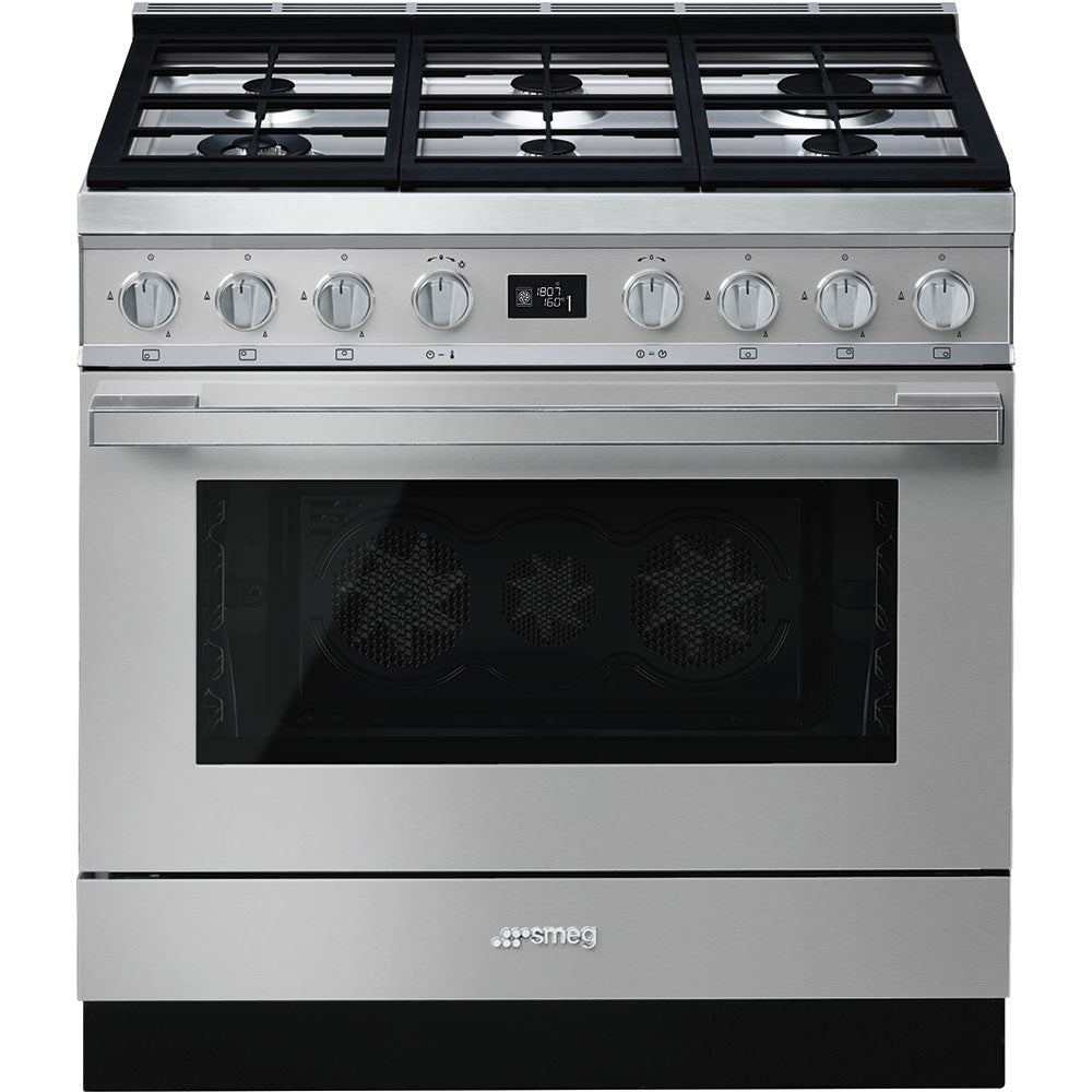 Smeg 90cm Steel Portofino Gas Electric Cooker CPF9GMX - Metro Homecentre Menlyn