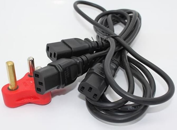 Cyberdyne 3 - Way IEC AC Cable with Dedicated Red Plug (2M+1M) - CZK - 435 - Metro Homecentre Menlyn