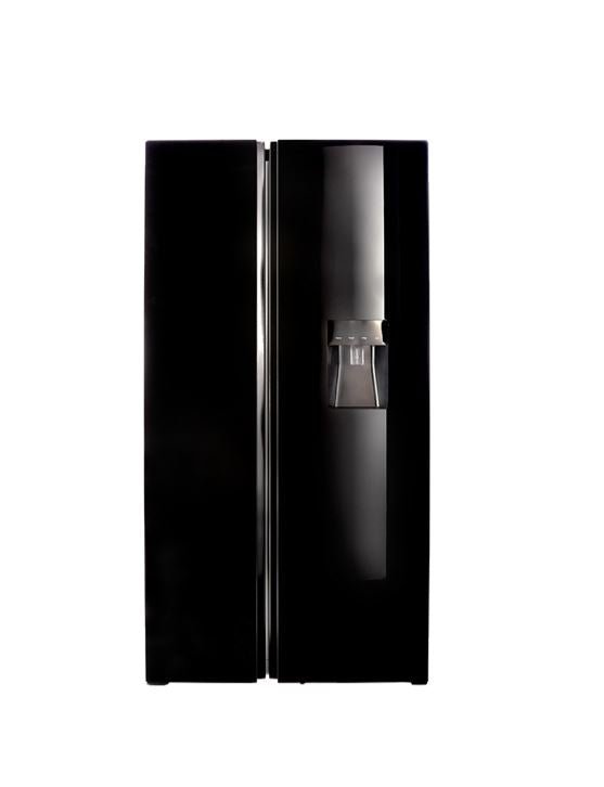 Defy 496L Black Glass Side - by - Side Fridge Freezer DFF456 - Metro Homecentre Menlyn