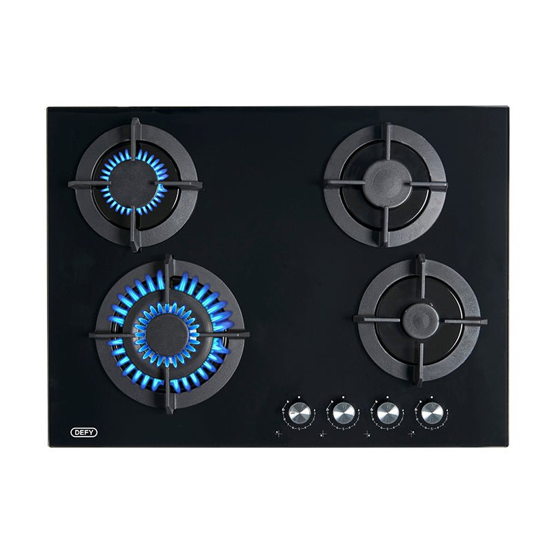 Defy 70cm Black 4 Burner Gas Hob DHG701 - Metro Homecentre Menlyn
