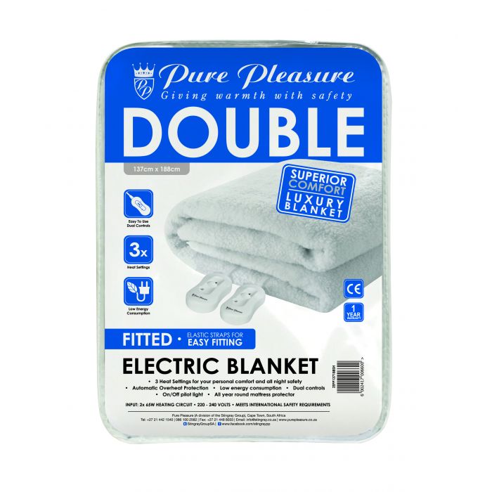 Pure Pleasure Double Fitted Electric Blanket - Metro Homecentre Menlyn