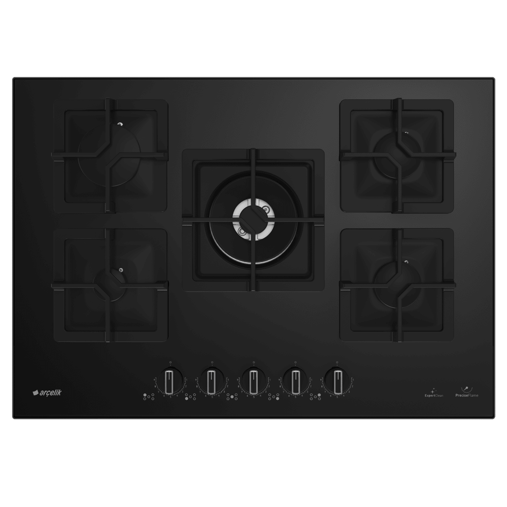 Grundig 75cm 5 Burner Black Gas Hob OCDK752DWKS - Metro Homecentre Menlyn