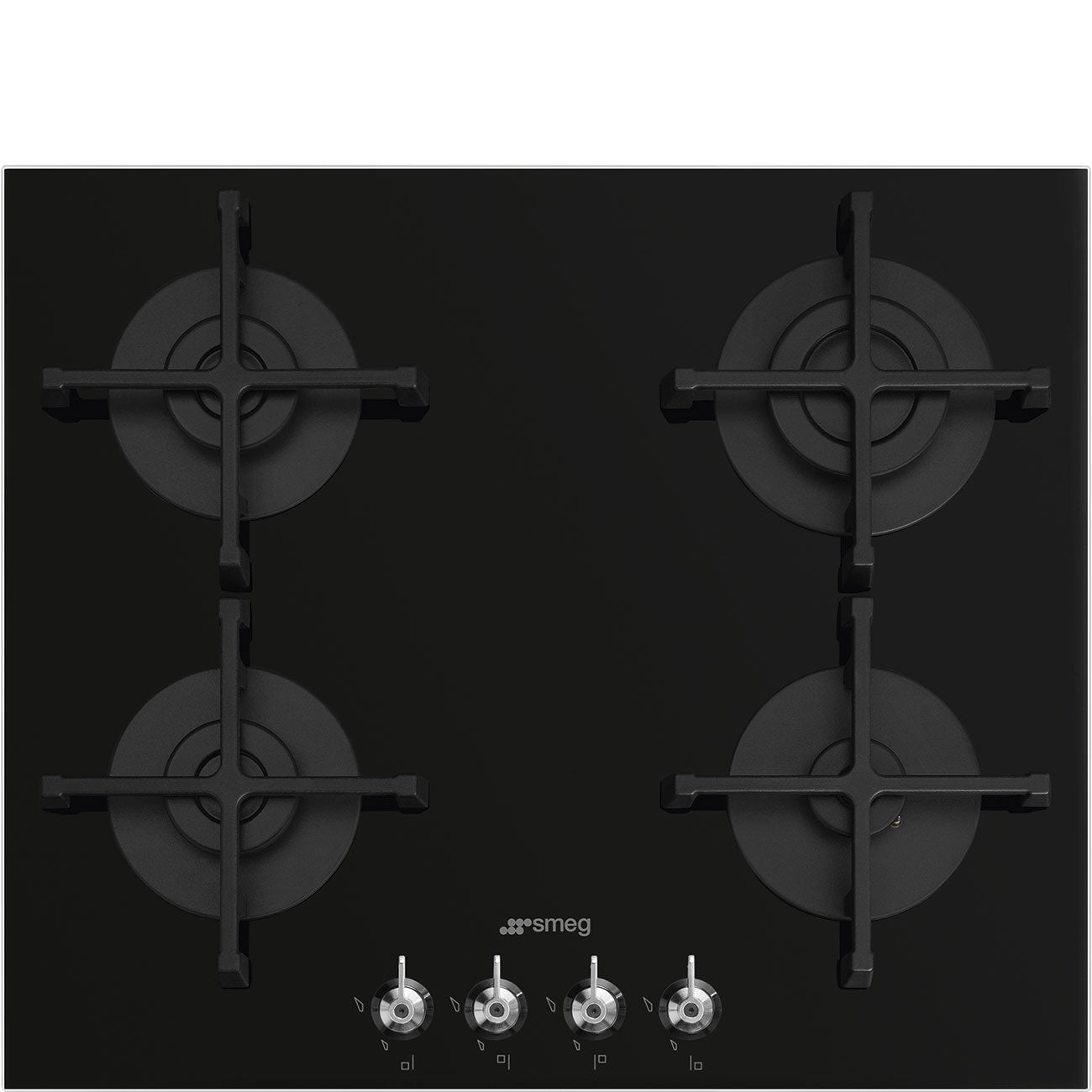 Smeg 60cm Black 4 Burner Gas - on - Glass Hob PV364NSA2 - Metro Homecentre Menlyn