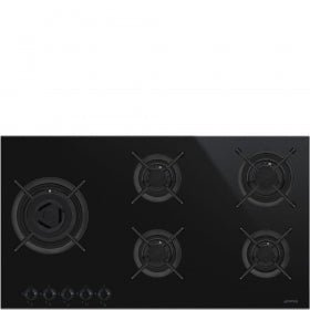 Smeg 90cm Black Ceramic 5 Burner Gas Hob - PV695LCNX - Display - Metro Homecentre Menlyn