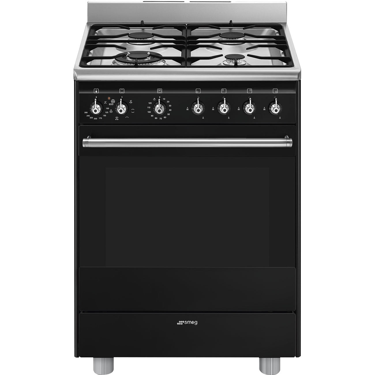 Smeg 60cm Classica Black Gas/Electric Freestanding Cooker - SSA60MBL2 - Metro Homecentre Menlyn
