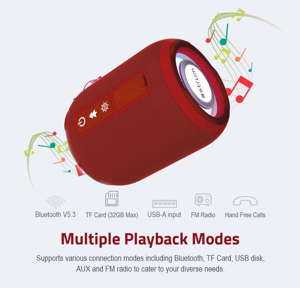 Astrum Portable Bluetooth Speaker FM USB Red SP110 - Metro Homecentre Menlyn