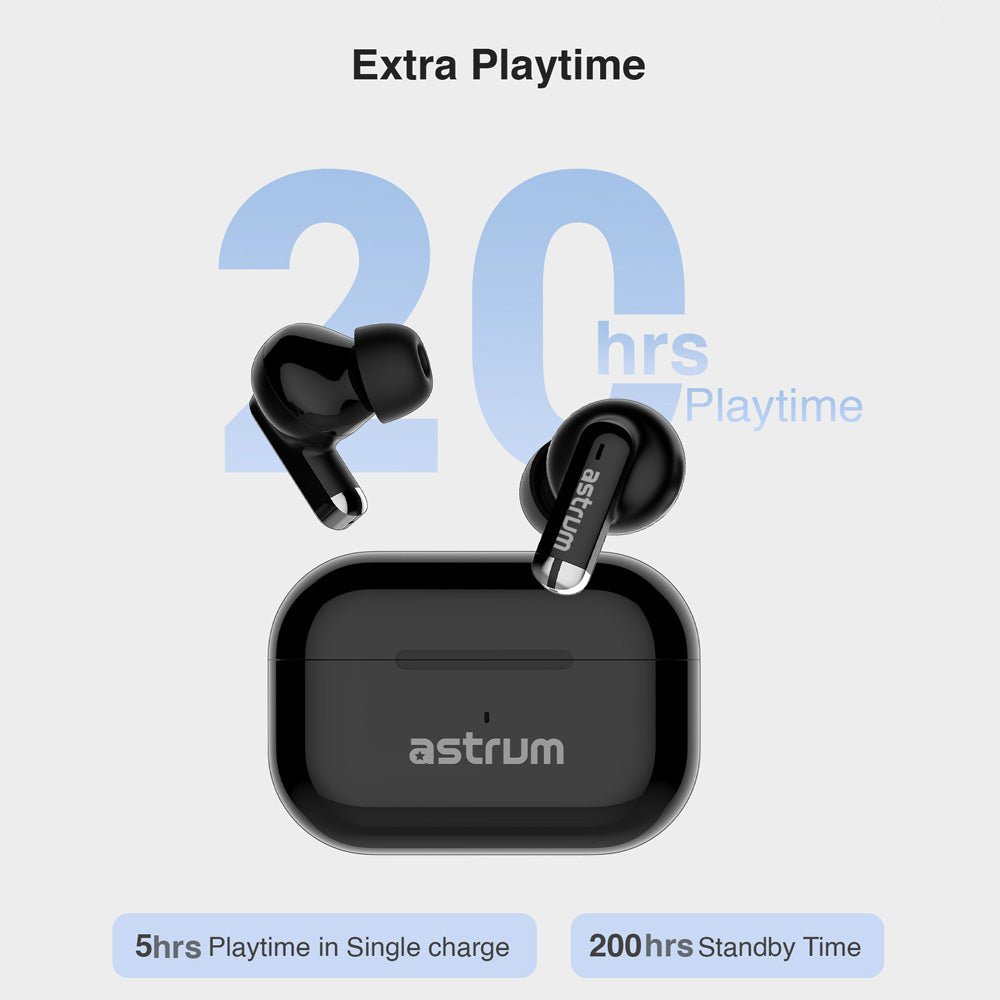 Astrum Wireless In Ear Earbuds Bluetooth ET310 Black - Metro Homecentre Menlyn