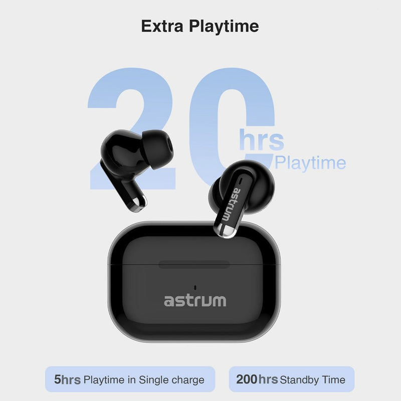Astrum Wireless In Ear Earbuds Bluetooth ET310 Black - Metro Homecentre Menlyn