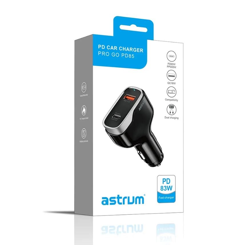 Astrum Dual USB Travel Car Charger PD85 - Metro Homecentre Menlyn