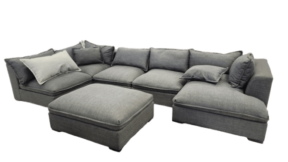 Barbados 6 Piece Lounge Suite Ottoman Grey - Metro Homecentre Menlyn