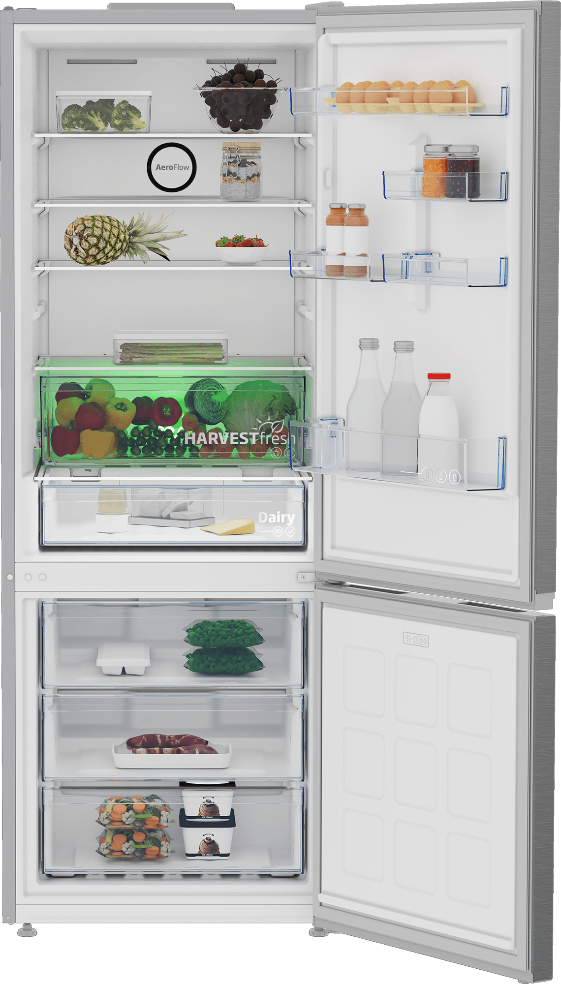Beko 490L Inox Fridge Freezer B5RCNE565HXP - Metro Homecentre Menlyn