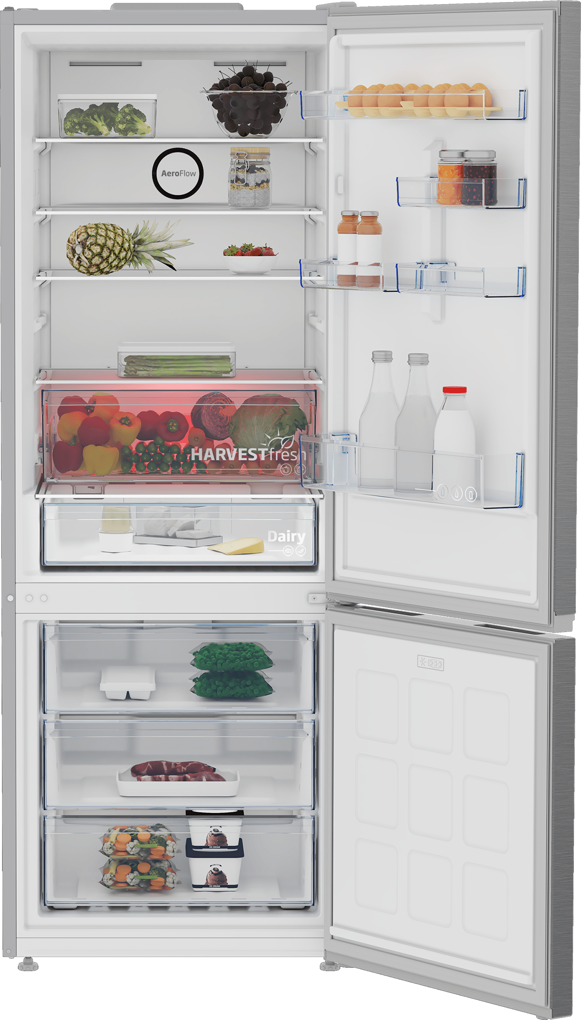 Beko 490L Inox Fridge Freezer B5RCNE565HXP - Metro Homecentre Menlyn