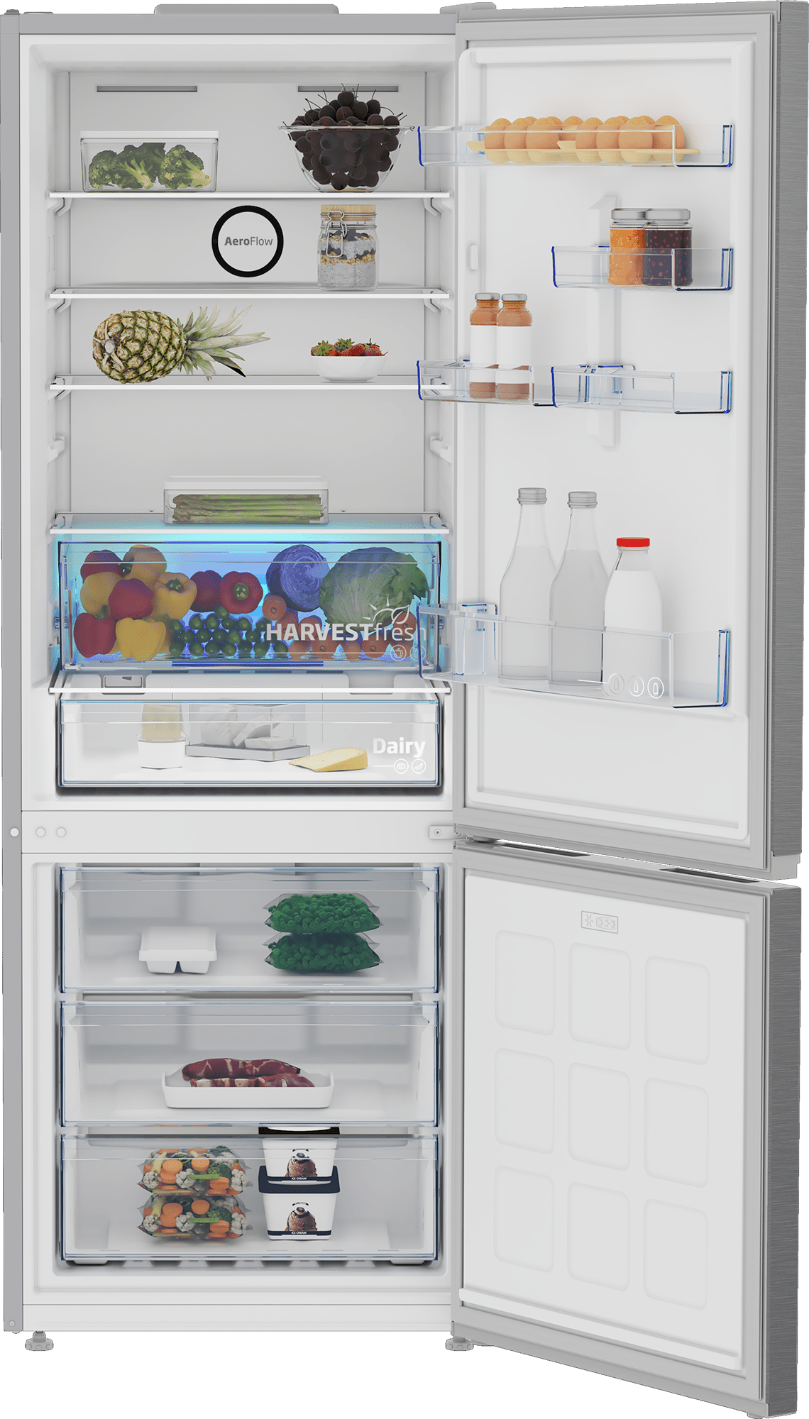 Beko 490L Inox Fridge Freezer B5RCNE565HXP - Metro Homecentre Menlyn