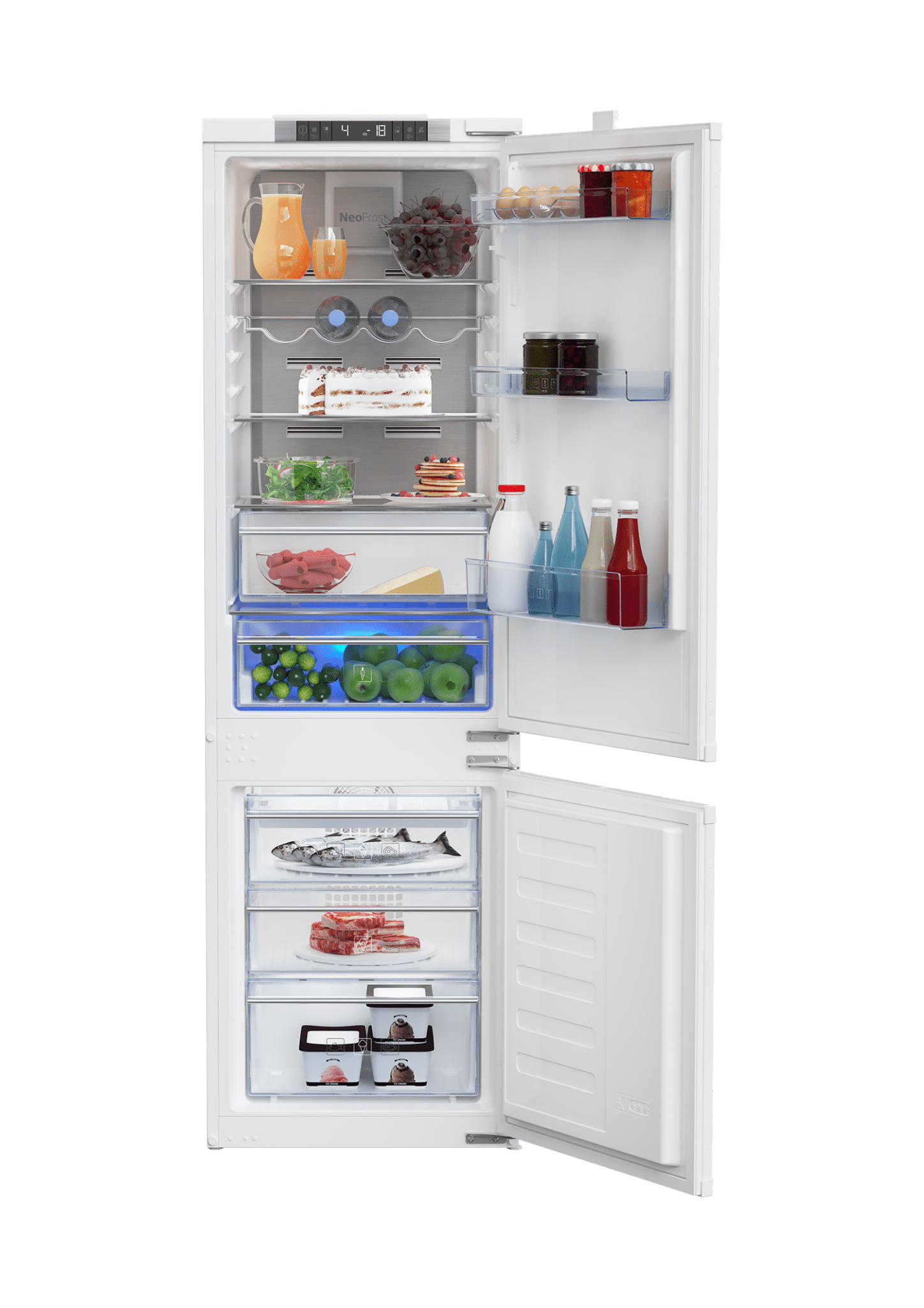 Beko 54cm 275L Integrated Combi Fridge/Freezer - BCNA275E3S - Metro Homecentre Menlyn