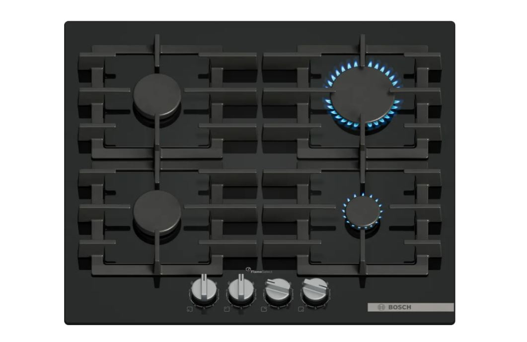 Bosch 60cm Black Tempered Glass Gas Hob PPP6A6I40Z - Metro Homecentre Menlyn
