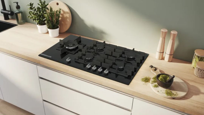 Bosch Series 8 90cm Black Glass Gas Hob PRS9A6H40Z - Metro Homecentre Menlyn
