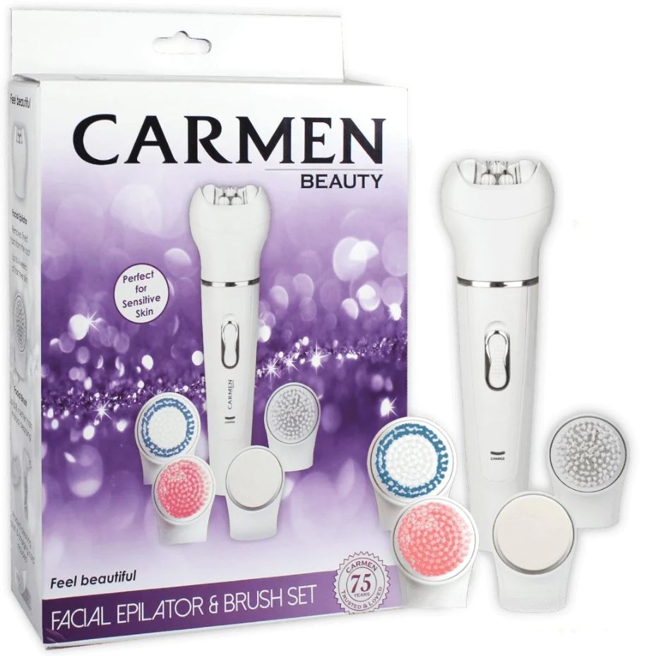 Carmen Facial Epilator & Brush Set - 1590 - Metro Homecentre Menlyn