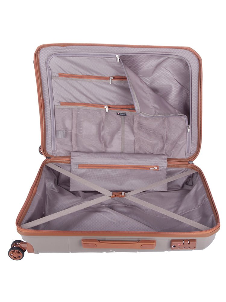 Cellini 54cm 4 Wheel Trolley Case Mocha 8685522 - Metro Homecentre Menlyn