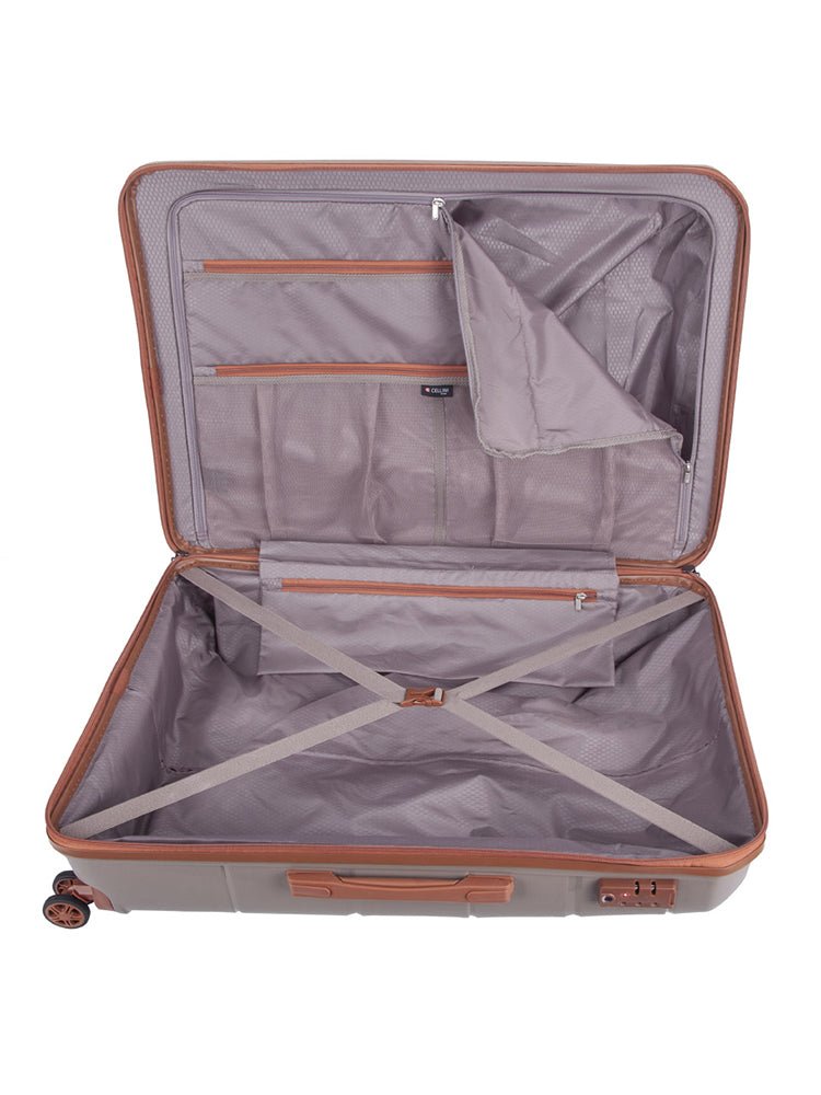 Cellini 75cm 4 Wheel Trolley Case Mocha 8687522 - Metro Homecentre Menlyn
