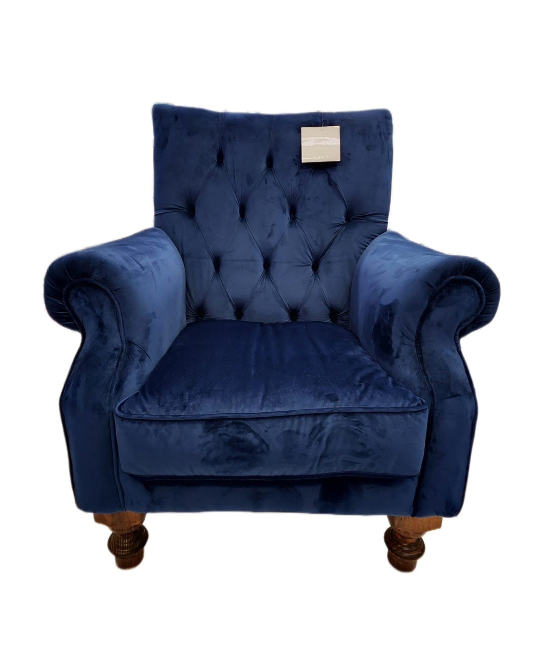 Chesterfield Wingback Chair - Blue - Metro Homecentre Menlyn