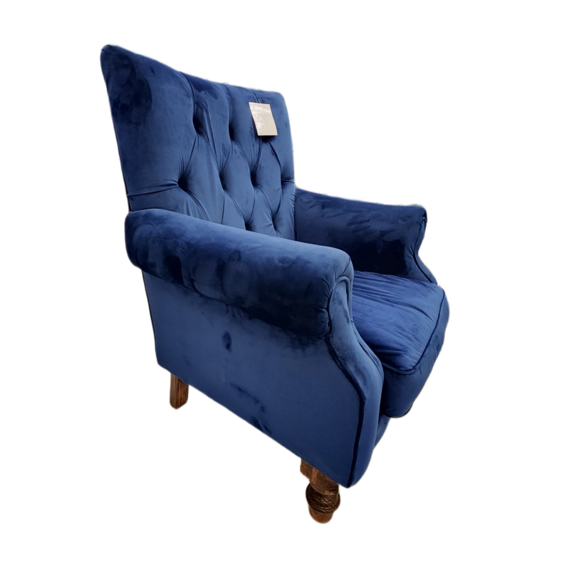 Chesterfield Wingback Chair - Blue - Metro Homecentre Menlyn
