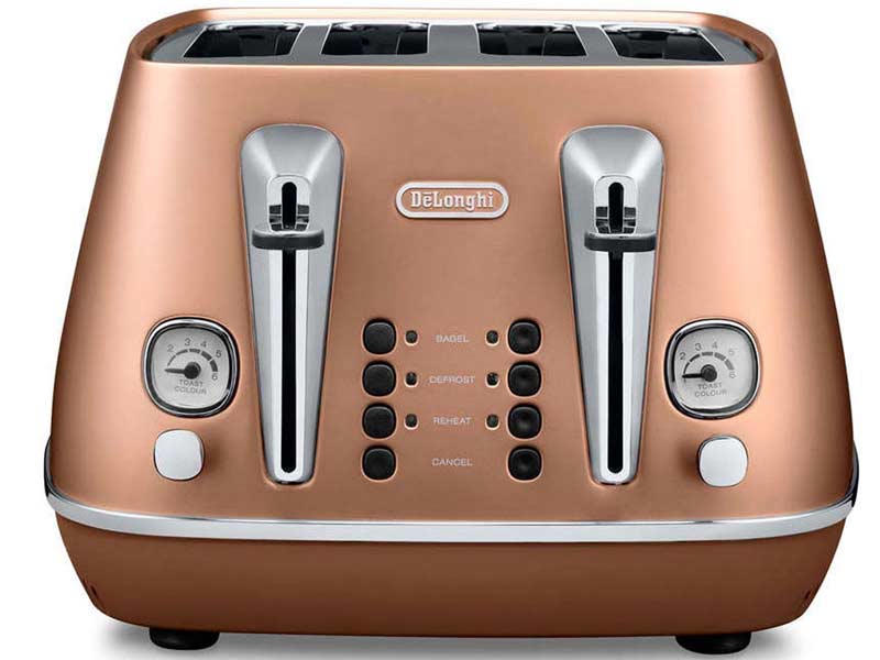 DeLonghi Distinta 4 Slice Toaster Copper CTI4003.CP - Metro Homecentre Menlyn