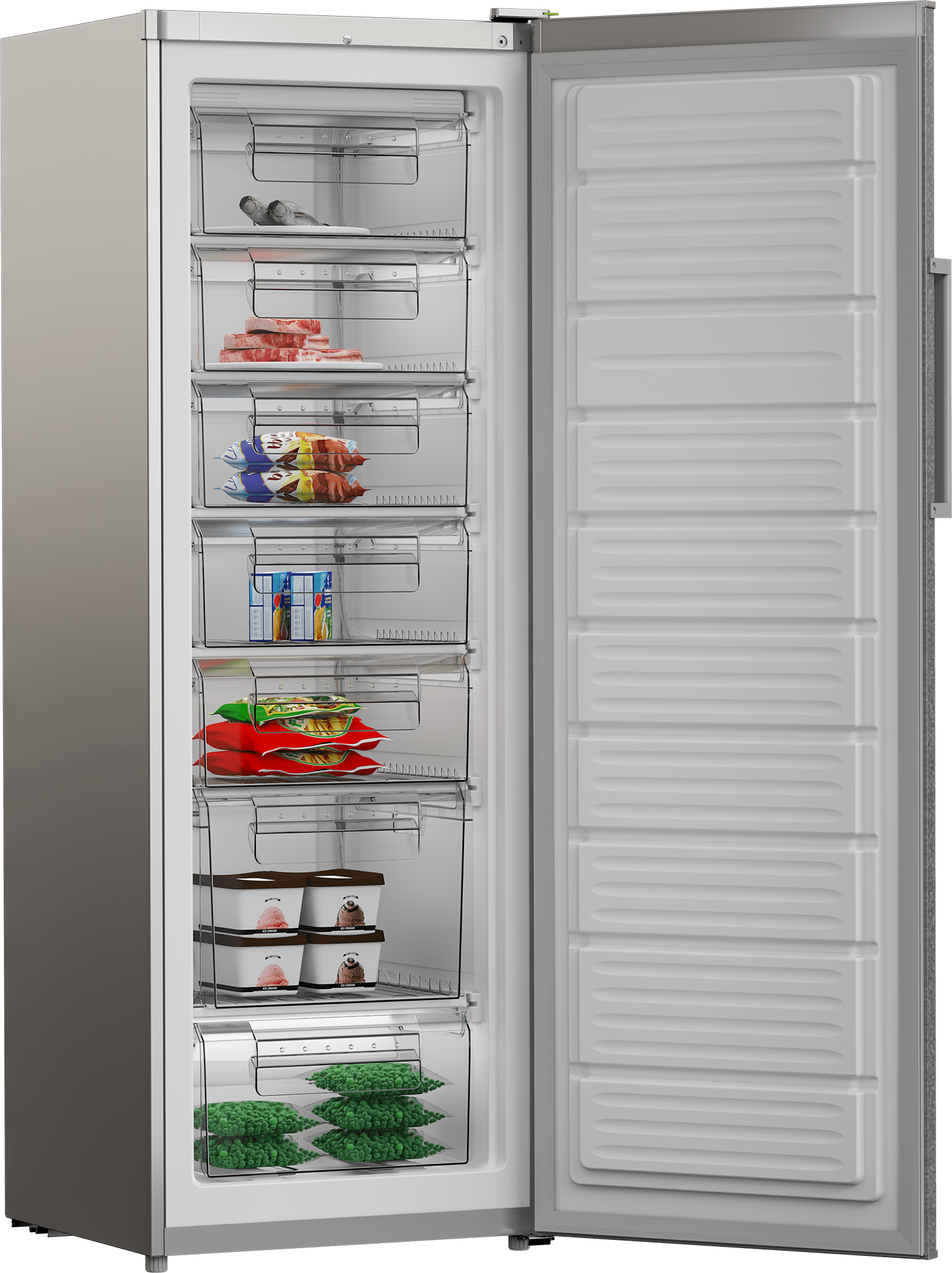 Defy 212L Silver Inox Upright Freezer DUF300 - Metro Homecentre Menlyn