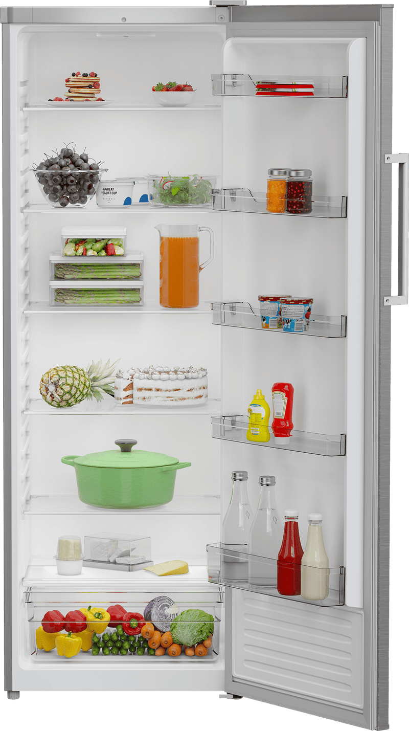 Defy 335L Silver Inox Upright Fridge DFD430 - Metro Homecentre Menlyn