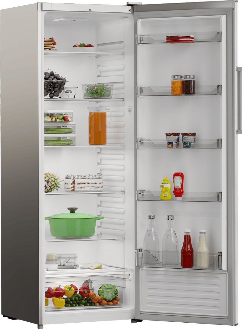 Defy 335L Silver Inox Upright Fridge DFD430 - Metro Homecentre Menlyn