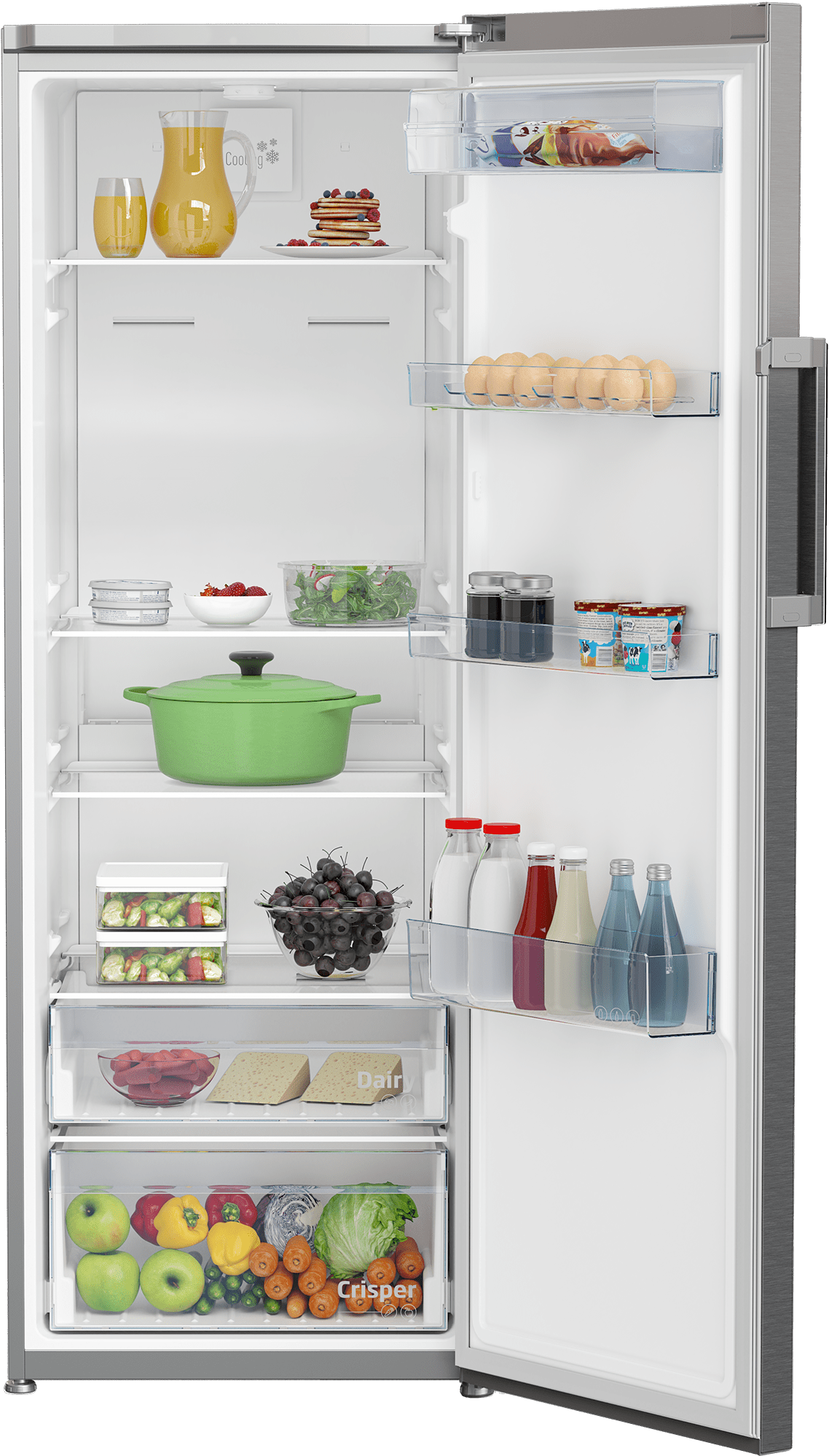 Defy 343L 60cm Inox Upright Fridge DFD458 - Metro Homecentre Menlyn