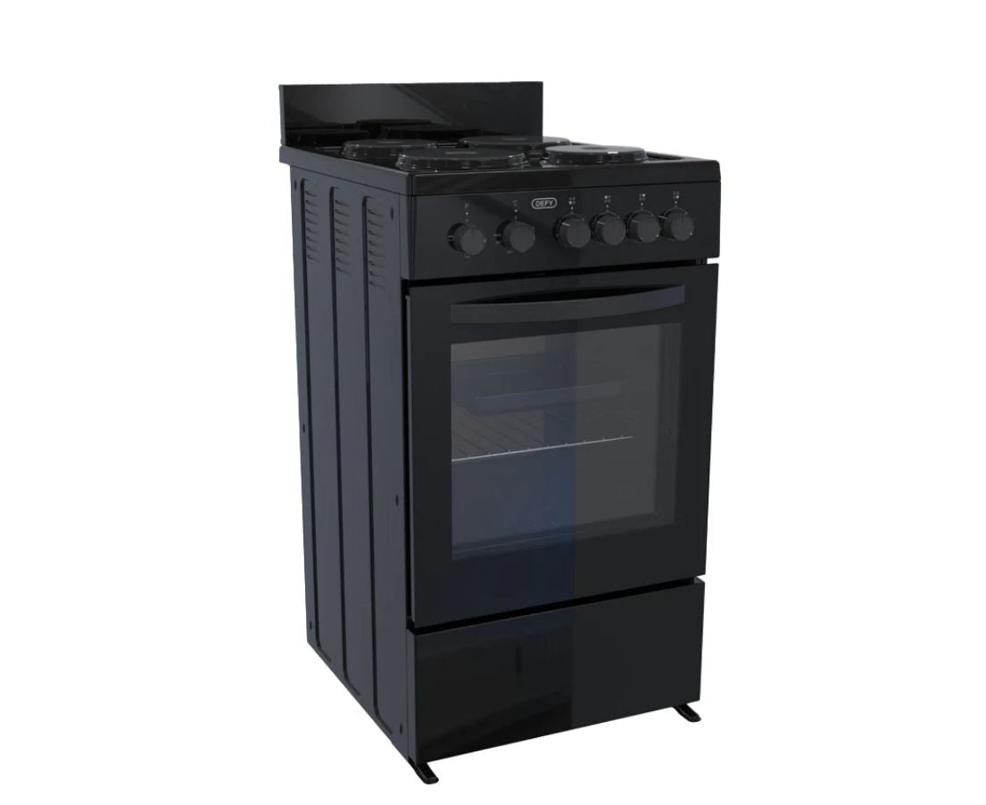 Defy 4 Plate Compact Black Freestanding Cooker DSS554 - Metro Homecentre Menlyn