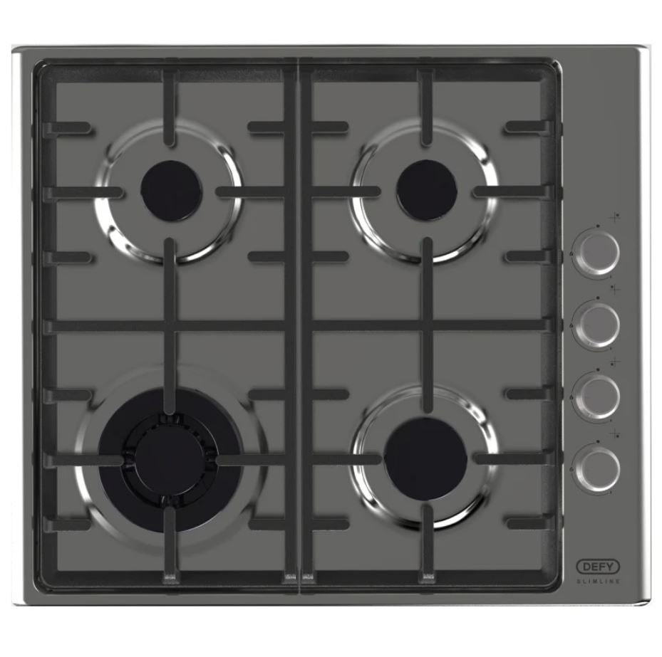 Defy 60cm Steel 4 Burner Gas Hob with Wok DHG602 - Metro Homecentre Menlyn