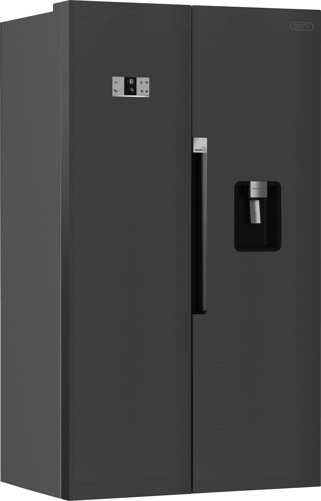 Defy 614L Dark Inox Side by Side Fridge Freezer DFF663 - Metro Homecentre Menlyn