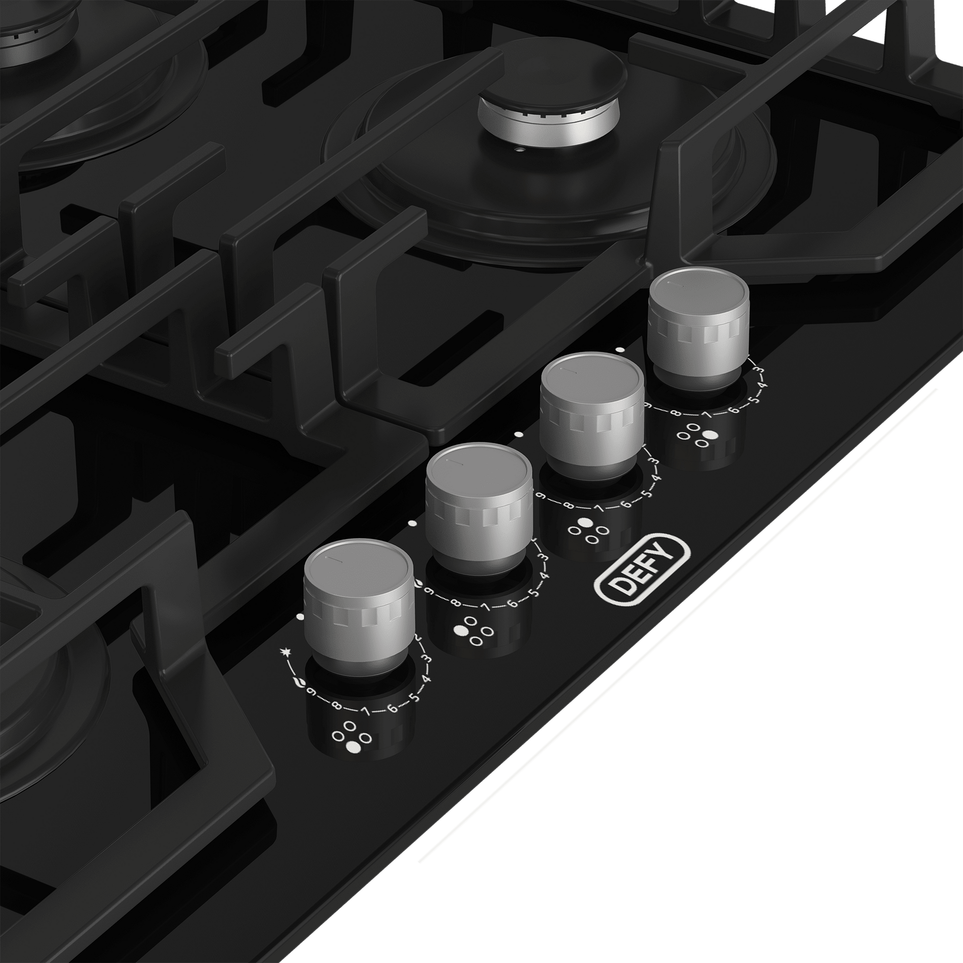Defy 65cm Slimline Black Gas on Glass Hob DHG614 - Metro Homecentre Menlyn