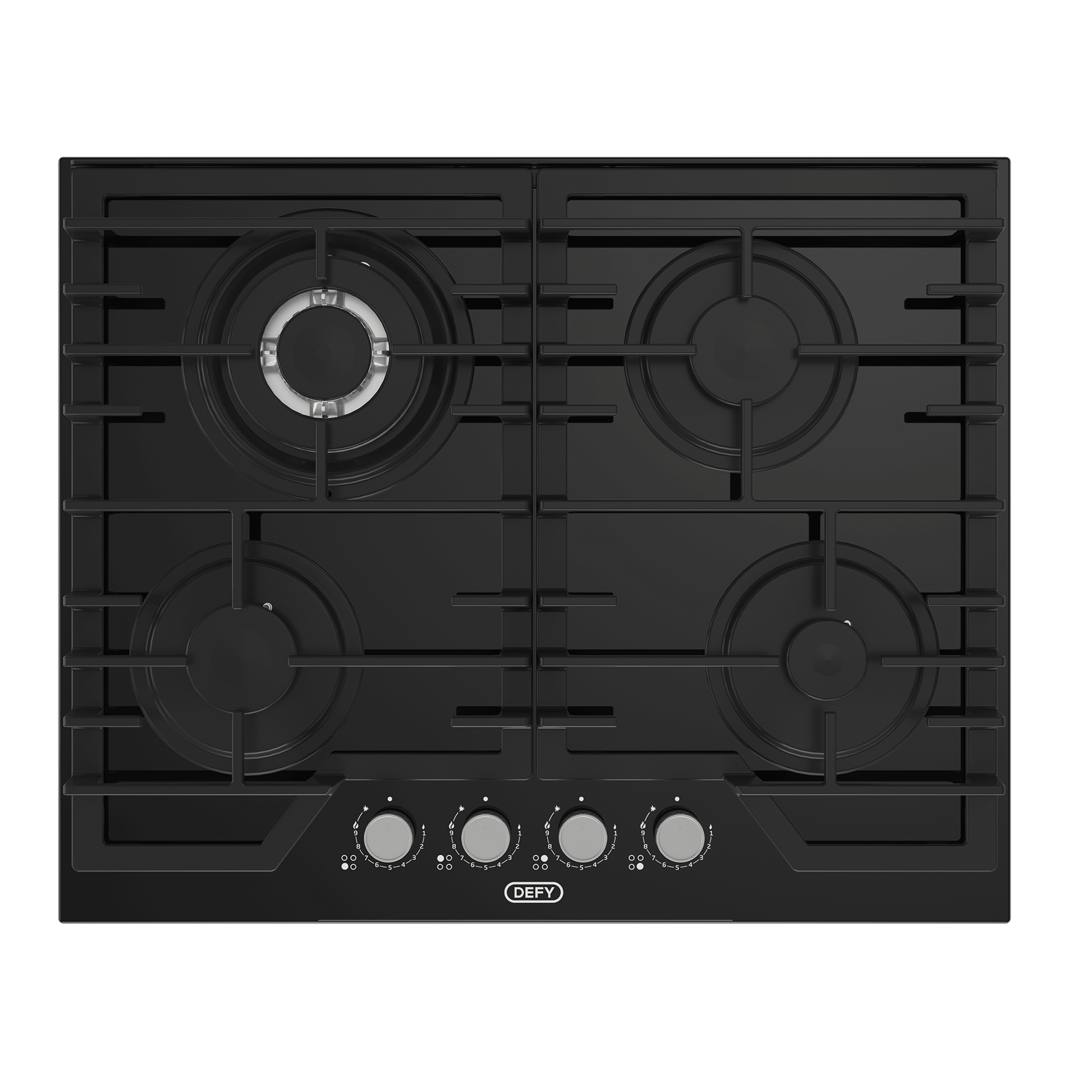 Defy 65cm Slimline Black Gas on Glass Hob DHG614 - Metro Homecentre Menlyn