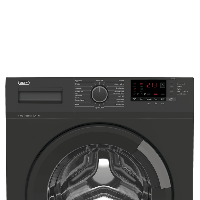 Defy 7kg Grey Front Loader Washing Machine DAW384 - Metro Homecentre Menlyn