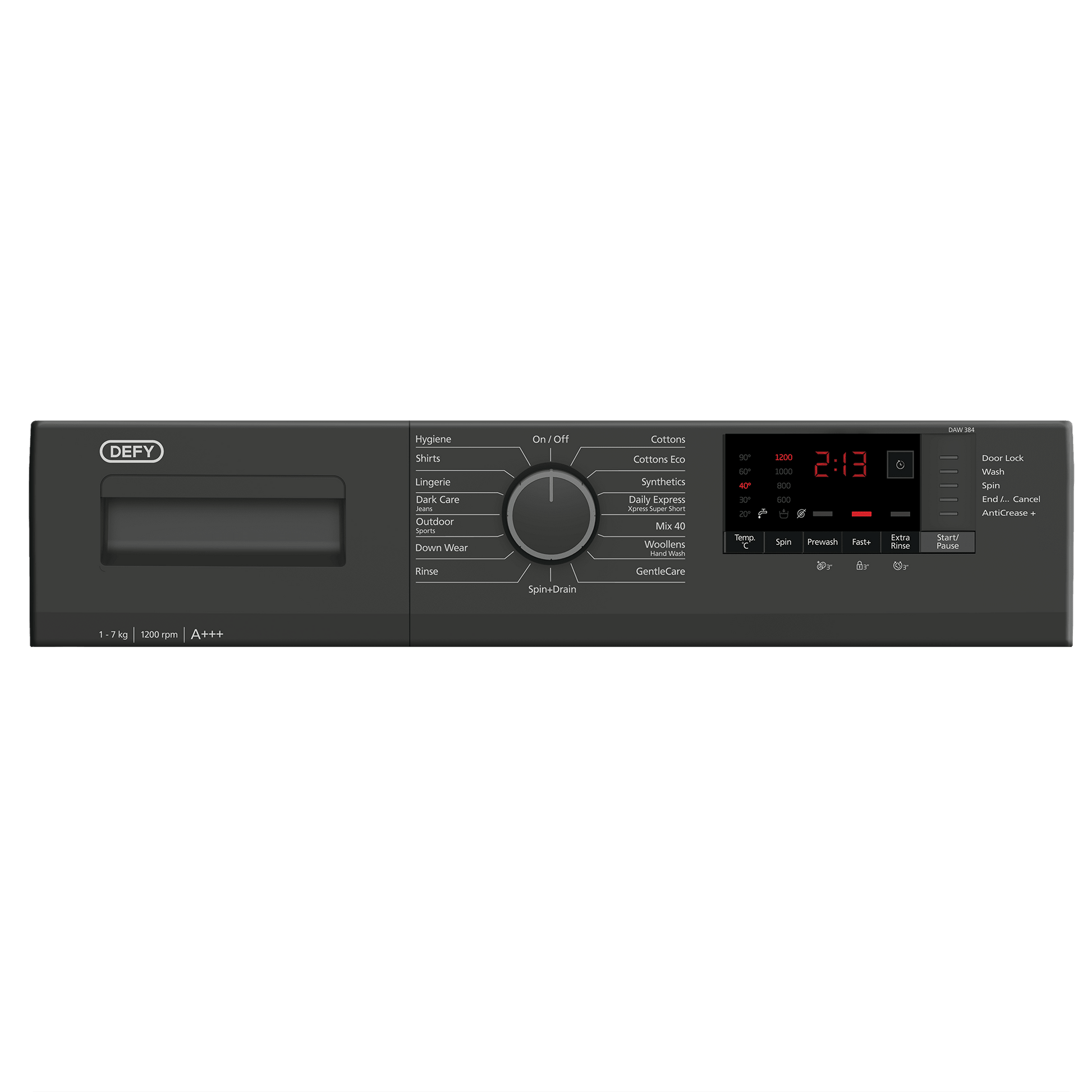Defy 7kg Grey Front Loader Washing Machine DAW384 - Metro Homecentre Menlyn