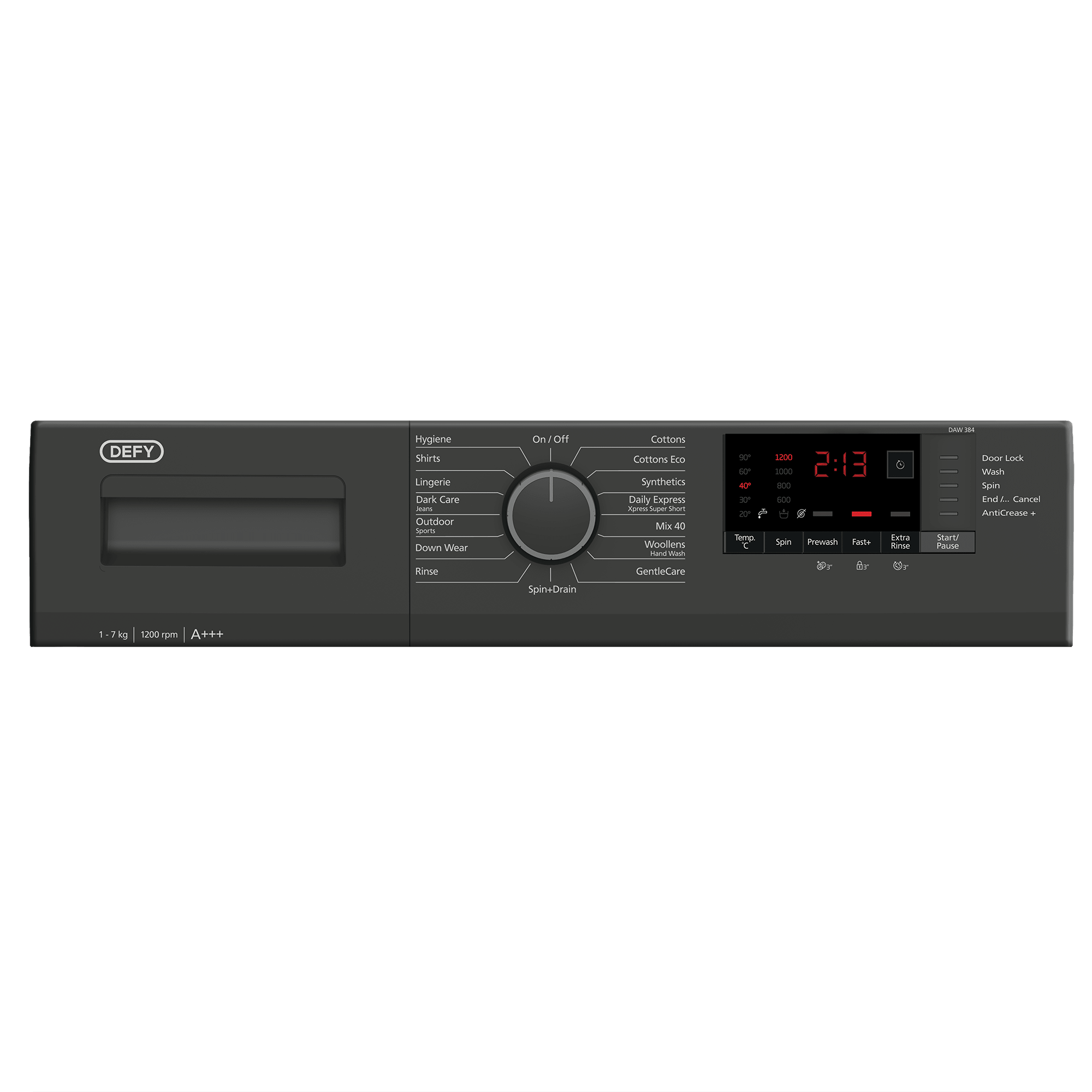 Defy 7kg Grey Front Loader Washing Machine DAW384 - Metro Homecentre Menlyn