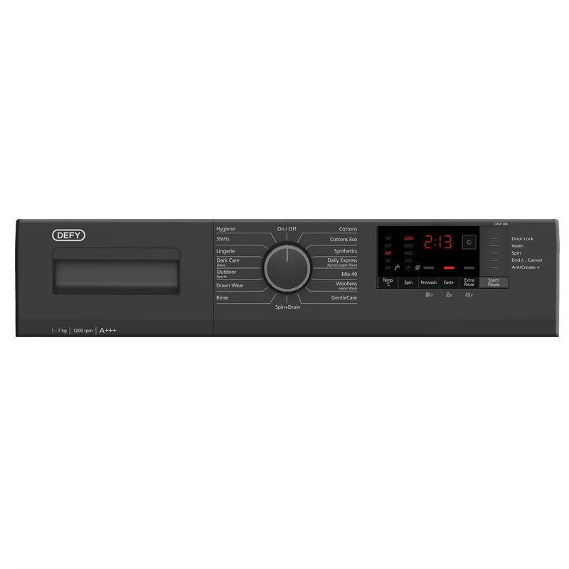 Defy 7kg Grey Front Loader Washing Machine DAW384 - Metro Homecentre Menlyn