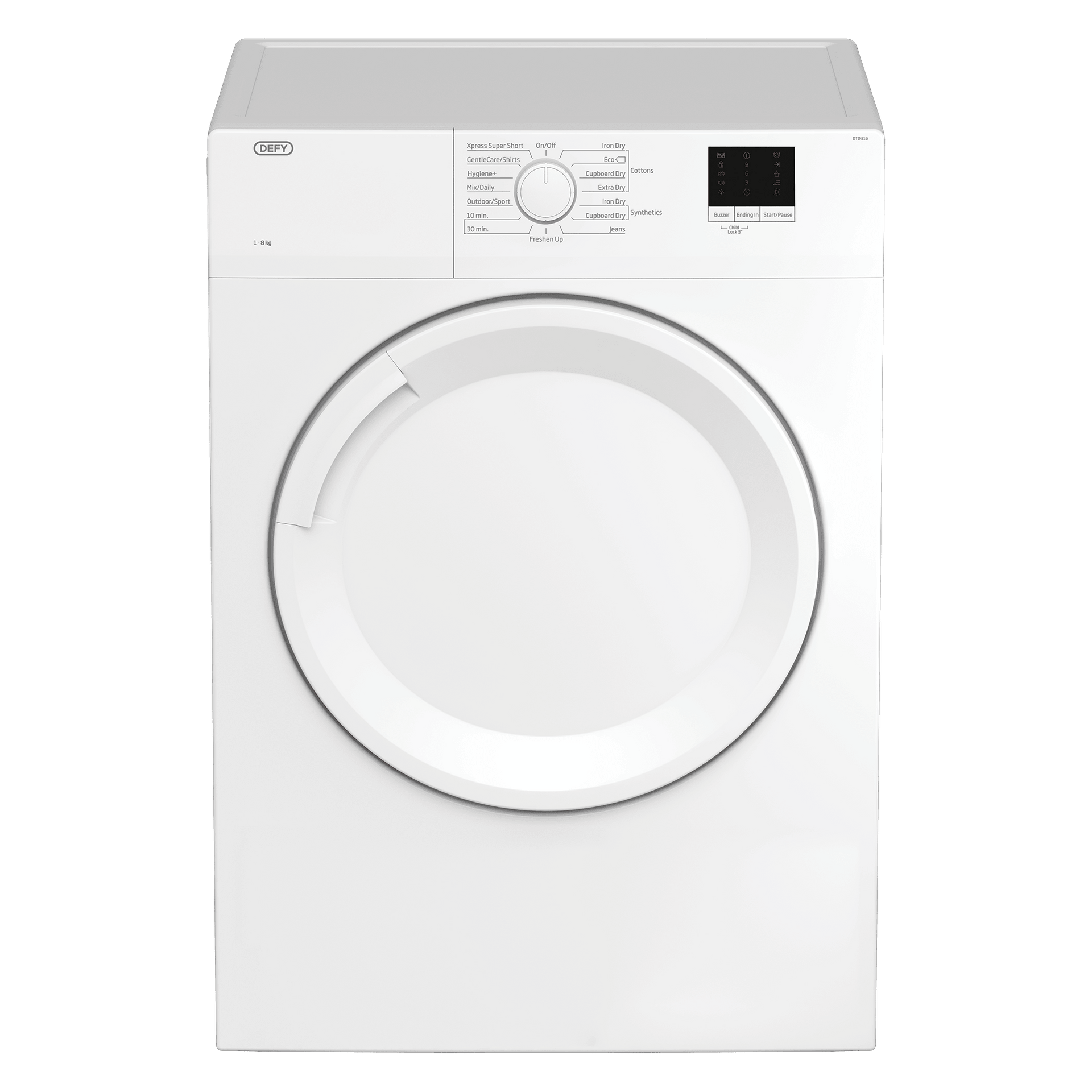 Defy 8kg White Air Vented Tumble Dryer DTD316 - Metro Homecentre Menlyn