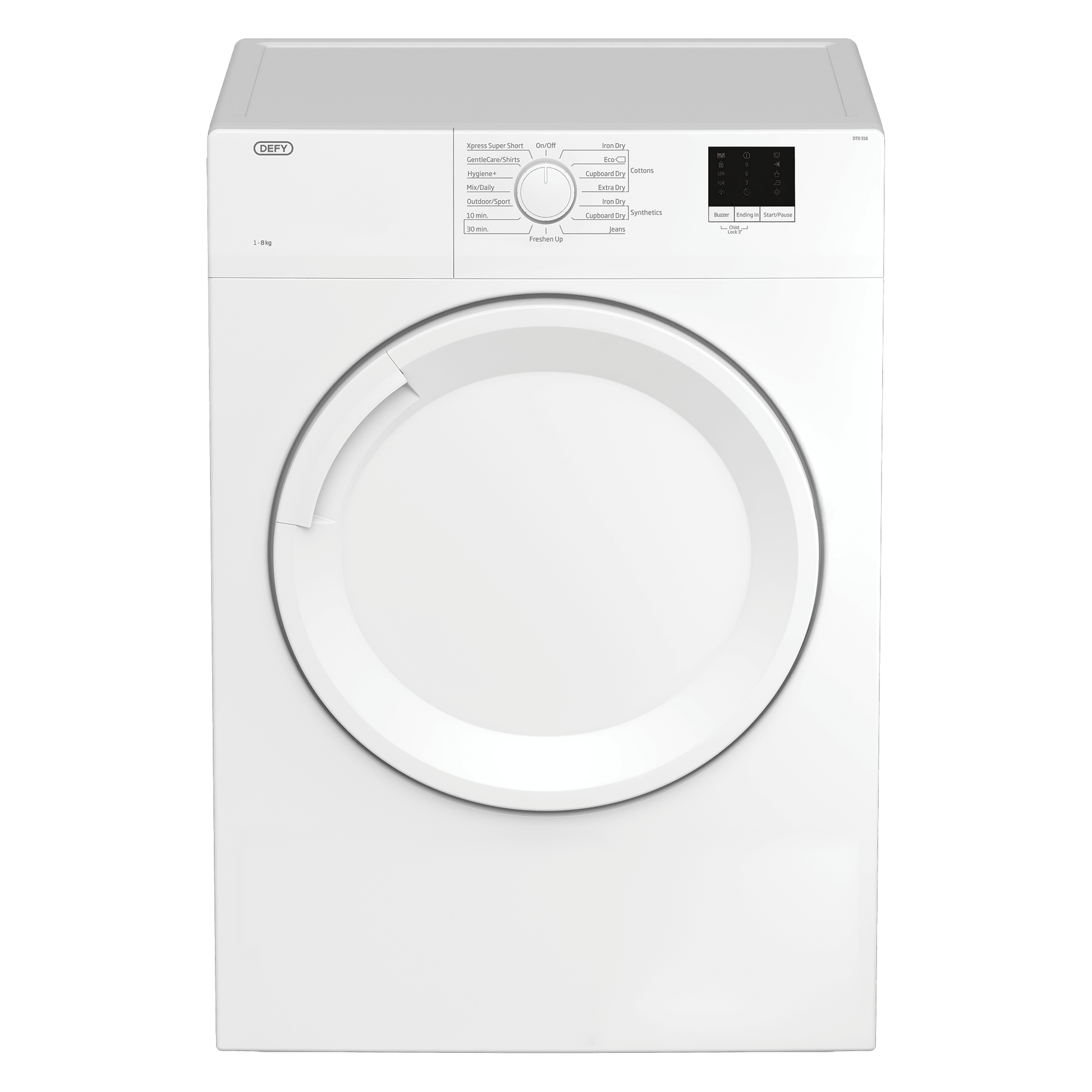 Defy 8kg White Air Vented Tumble Dryer DTD316 - Metro Homecentre Menlyn