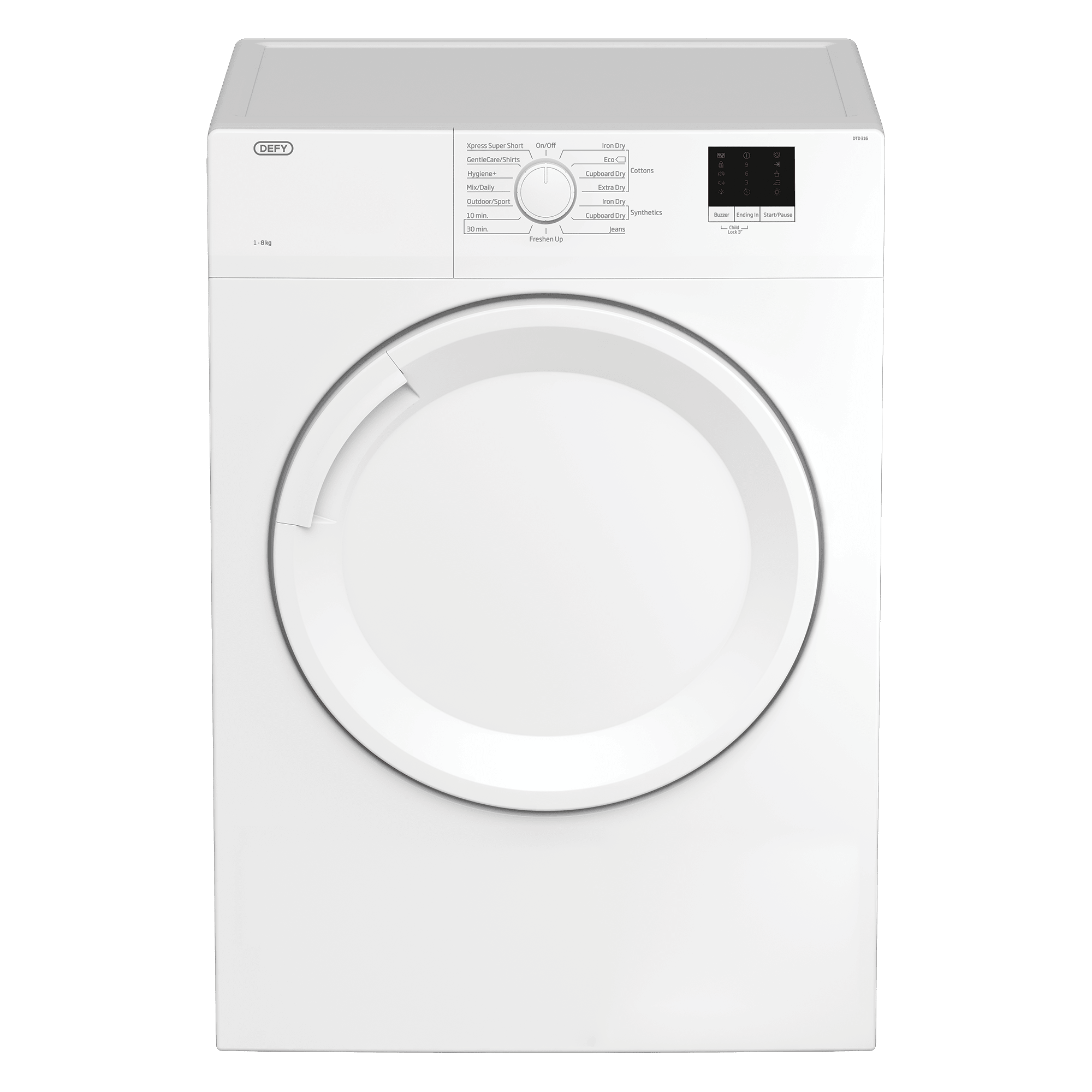Defy 8kg White Air Vented Tumble Dryer DTD316 - Metro Homecentre Menlyn
