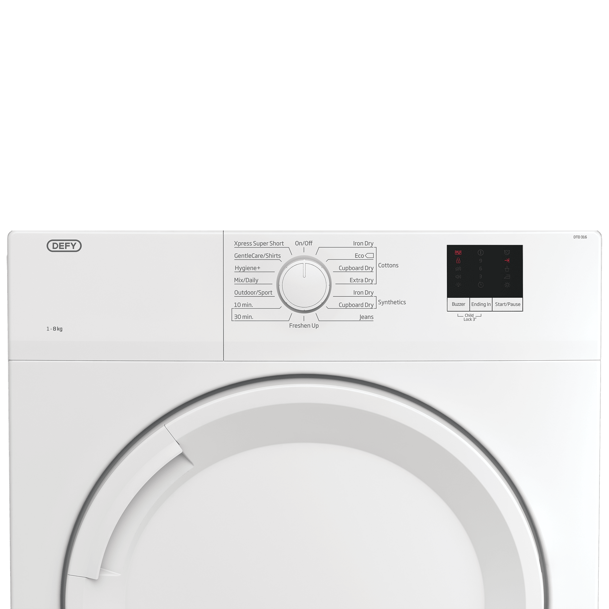 Defy 8kg White Air Vented Tumble Dryer DTD316 - Metro Homecentre Menlyn